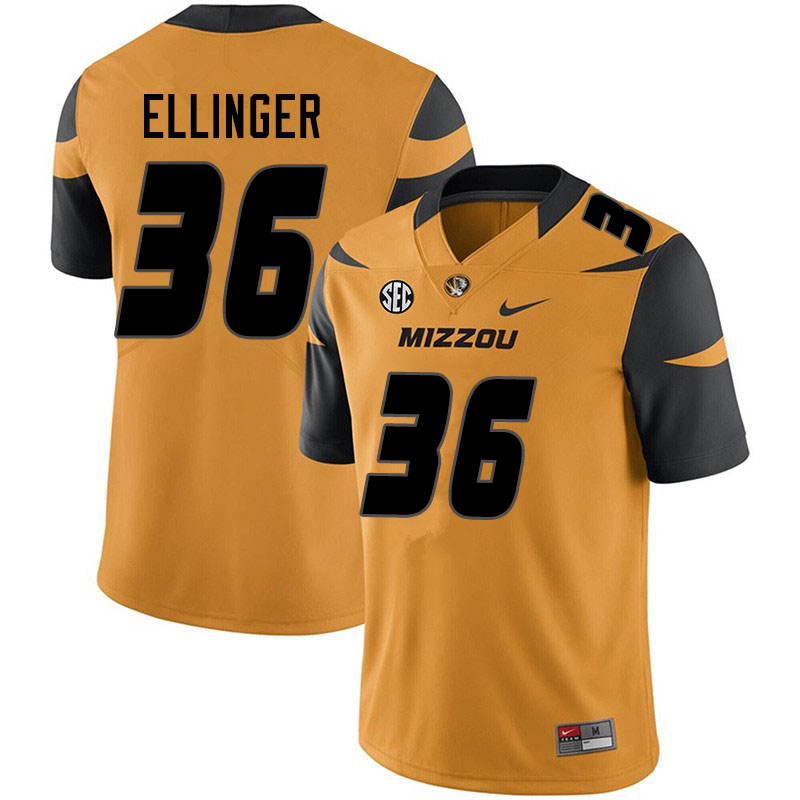 Men #36 Daniel Ellinger Missouri Tigers College Football Jerseys Sale-Yellow